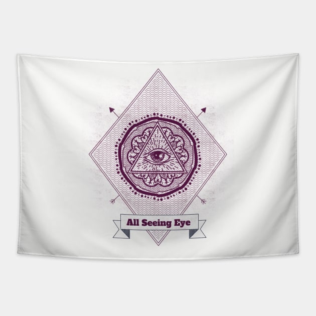 All Seeing Eye Sacred Geometry Tapestry by World upside down