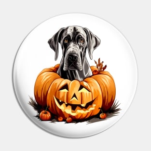 Great Dane Dog inside Pumpkin #2 Pin