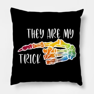 they are my trick lesbian pride halloween Pillow