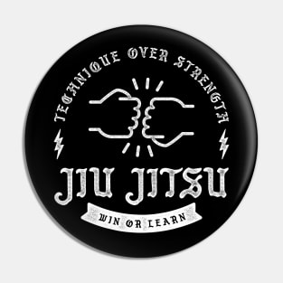 Jiu Jitsu: Blackletter Fist Bump White Pin