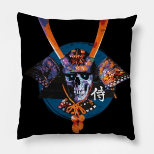 Grinning Samurai Skull Pillow