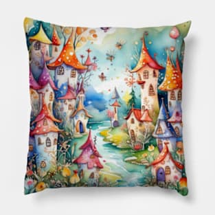 fairytale gift ideas,fairies fairytale kids tees, castle fairyland tees,fairytale kids tee Pillow