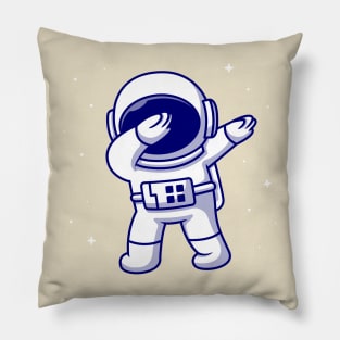 Cute Astronaut Dabbing Cartoon Pillow