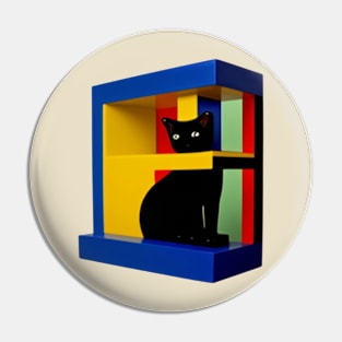 Mondrian Style Royal Cat Pin