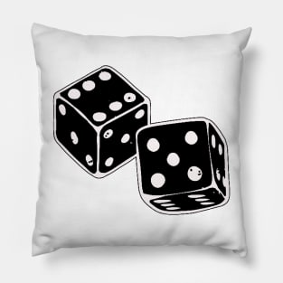 Black And White Lucky Dice Pillow