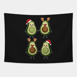 Christmas Avocados Cute avocado couple Pattern Tapestry