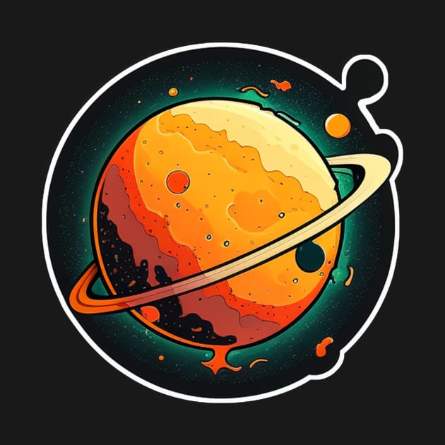 Ringed Planet Sticker by Walford-Designs