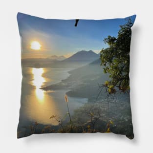 Sunrise at Lake Atitlán in Guatemala Pillow