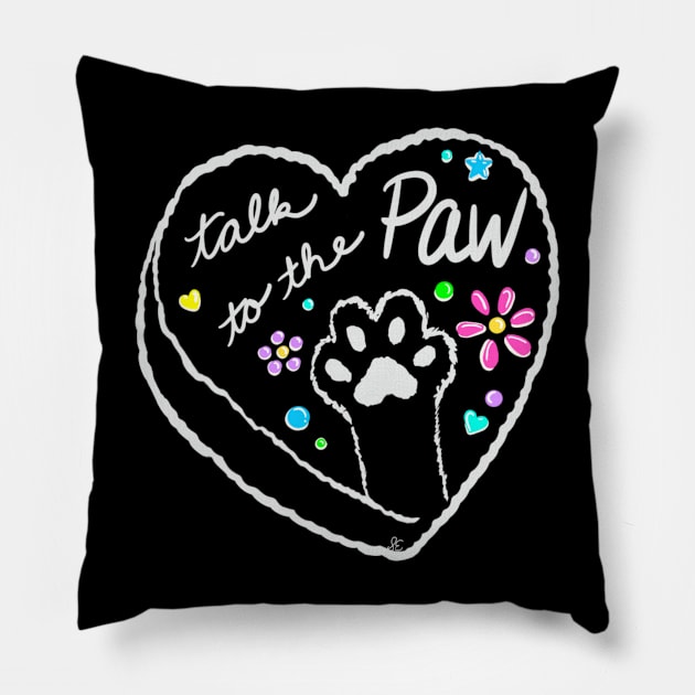 Talk to the Paw Cement 2 Pillow by xxfibergrrrlxx