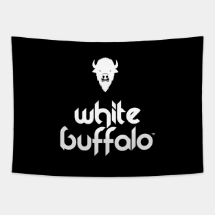 White Buffalo Retro Face Tapestry