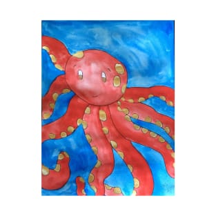 Watercolor Octopus Painting T-Shirt