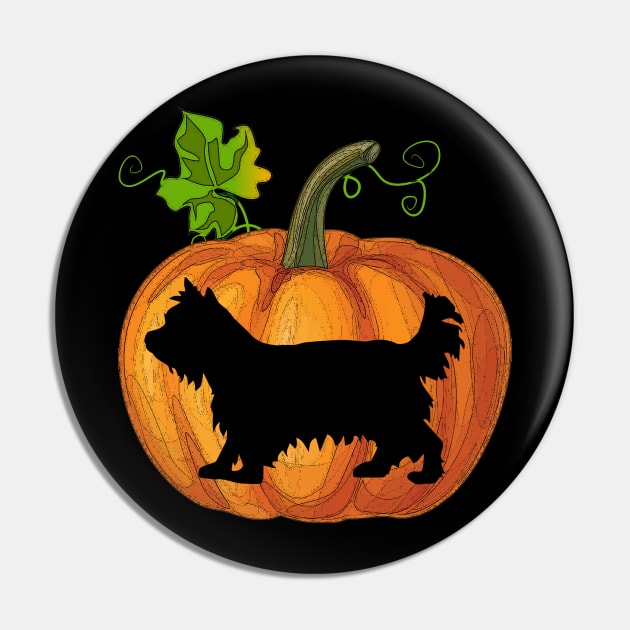 Yorkie in pumpkin Pin by Flavie Kertzmann