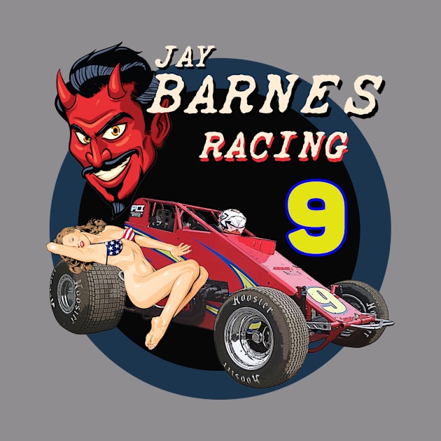 Vintage Jay Barnes Racing USA Pinup Girl Sprint Car Racing by The Dirty Gringo