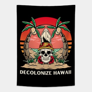 Decolonize Hawaii - Support Indigenous Peoples' Day Tapestry