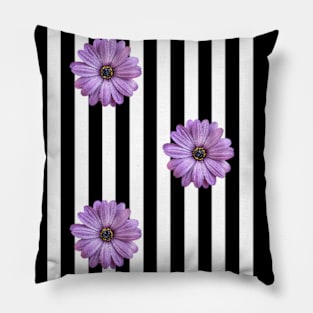 Striped Flowers Pillow