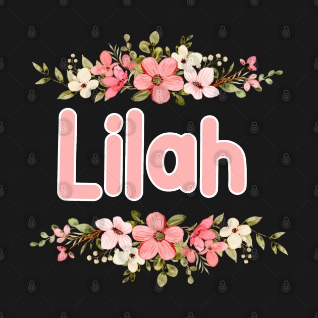 Flower Border Lilah Name Label - Flower Border Lilah Name Label - T - How To Spell The Name Lilah