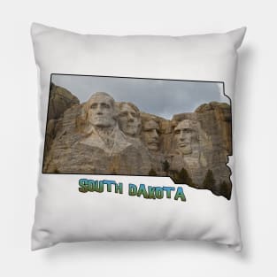 South Dakota State Outline (Mount Rushmore) Pillow