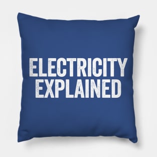 Electricity Explained Blue Pillow