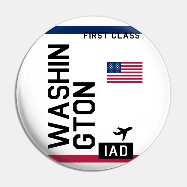 Flight Ticket Washington Pin by swaynowo