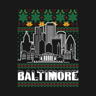 Baltimore Maryland Ugly Christmas T-Shirt