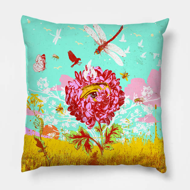 FLOWER PATH Pillow by Showdeer