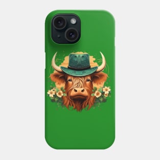 St Patrick's Day Highland Cow Phone Case