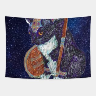 Viking Tuxedo Cat Tapestry