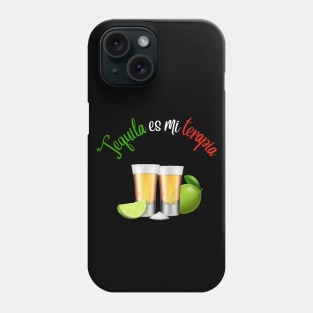 Tequila is my Therapist; lime and shots Phone Case