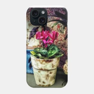 Cyclamen - Cyclamen in Flowerpot and Ceramic Bird Phone Case