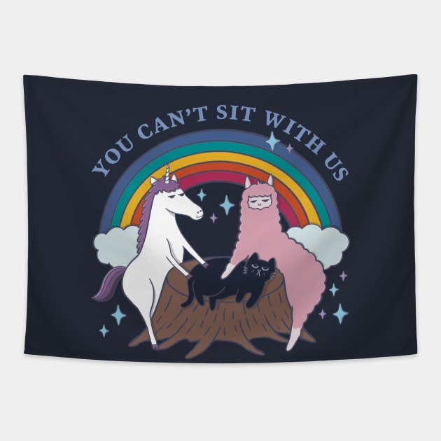 The Popular Animals -Unicorn, Llama & Cat Tapestry by awesomesaucebysandy