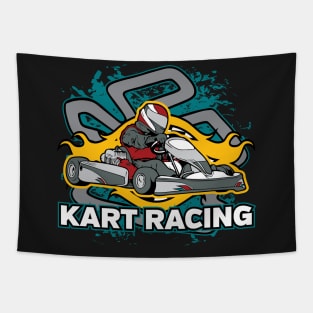 Go Kart Racing Tapestry