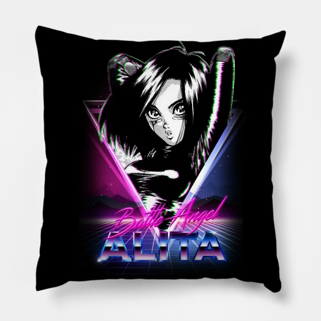 Nineties Battle Angel Pillow by RetroFreak