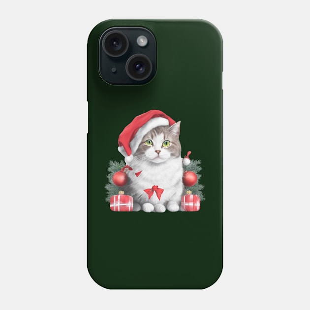 funny santa cat Phone Case by halazidan