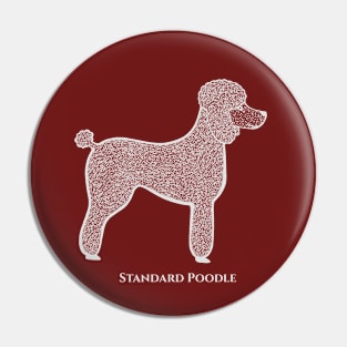 Standard Poodle - hand drawn dog lovers design with text Pin