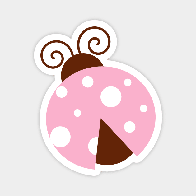 Ladybug, Cute Ladybug, Pink Ladybug, Ladybird Magnet by Jelena Dunčević