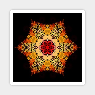 Dot Mandala Flower Orange Yellow and Red Magnet