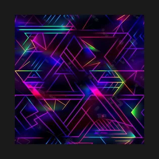 Neon Trippy EDM Festival Rave Pattern by AlexandrAIart