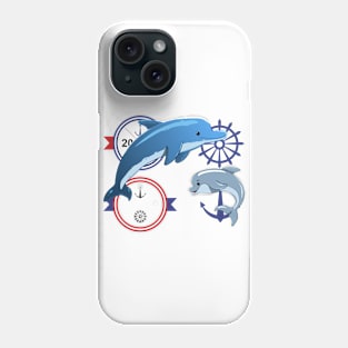 funny dolphin family Phone Case