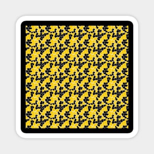 Elephant Print Skin Pattern Yellow Black Magnet