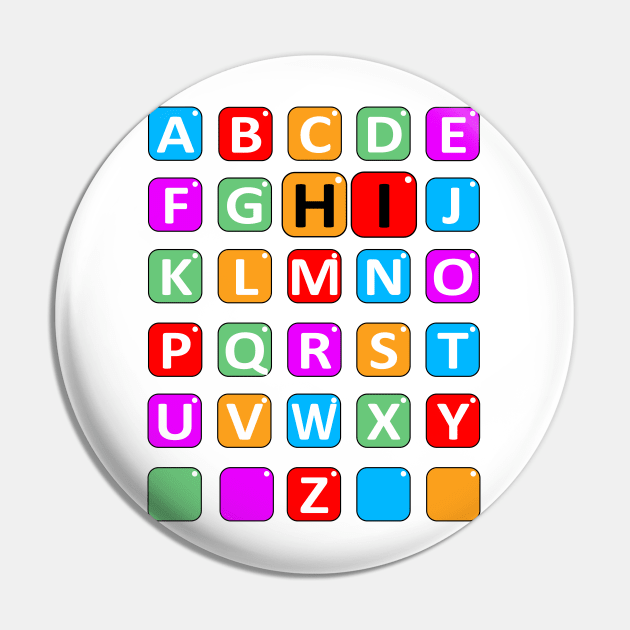 Funny Pre K Kindergarten HI Alphabet Back To School Pin by DMS DESIGN