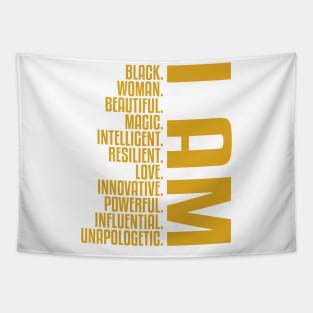 I Am Black, Woman, Beautiful. | African American | Black Lives | Black Women Matter Tapestry