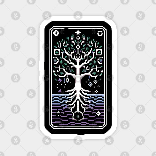 pixelated yggdrasil Magnet by vaporgraphic