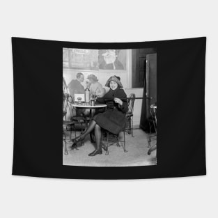 Lady with a Hidden Flask, 1922. Vintage Photo Tapestry