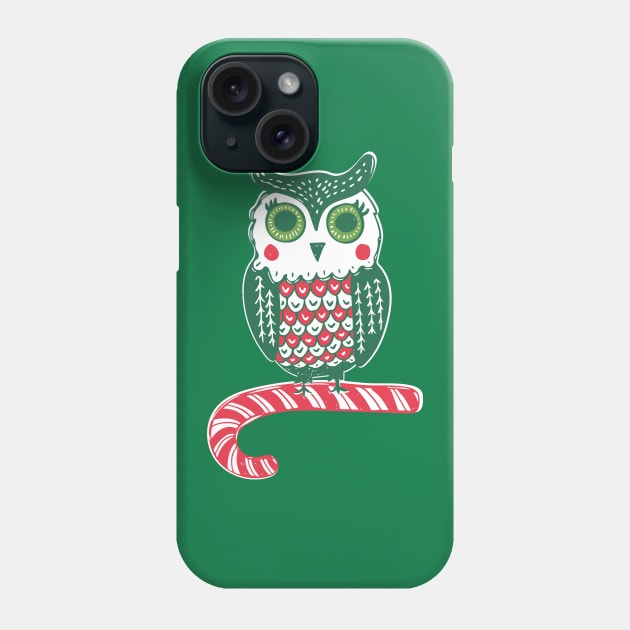 Festive Owl Phone Case by Jackie Hurd