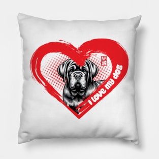 I Love My Neapolitan Mastiff - Friendly dog - I Love my dog Pillow