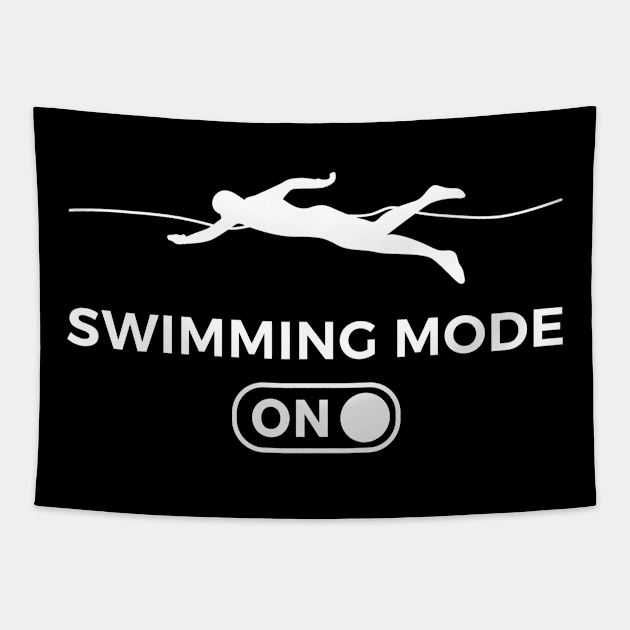 Swimming Mode On Swimmer Gift Tapestry by petervanderwalk