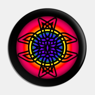 Interlaced Rainbow Celtic Mandala Pin