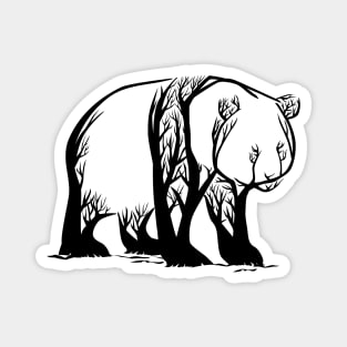 Panda Tree Body  Illustration Magnet