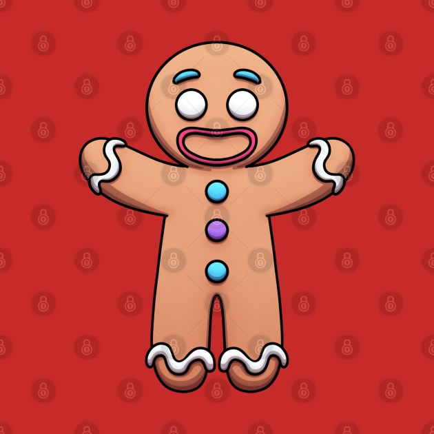 Happy Gingerbread Man Cartoon by TheMaskedTooner