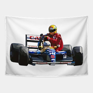 Iconic Nigel Senna Taxi Ride Tapestry